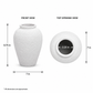 Dusti Ceramic Textured Vase with Rounded Body & Tapered Neck