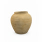 Textured beige vase on a white background
