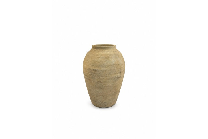 Terracotta Handcrafted Ovoid Vase Light Brown