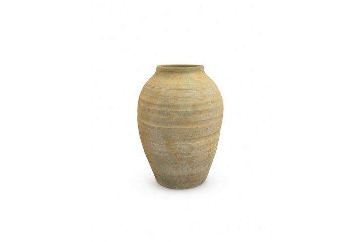 Terracotta Handcrafted Ovoid Vase Light Brown