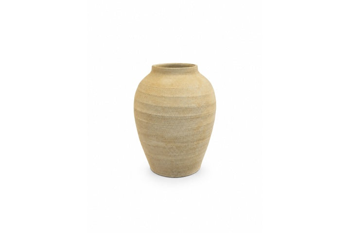 Terracotta Handcrafted Ovoid Vase Light Brown
