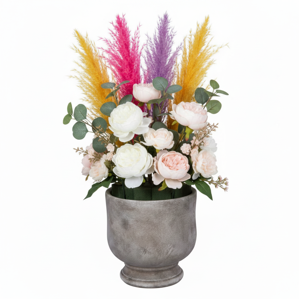 Dokia Handcrafted Pedestal Cement Planter