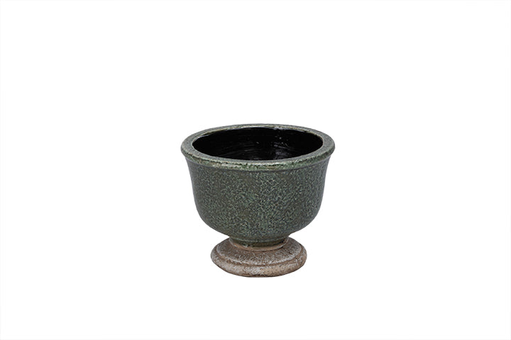Sereia Pedestal Ceramic Planter with Layered Glaze