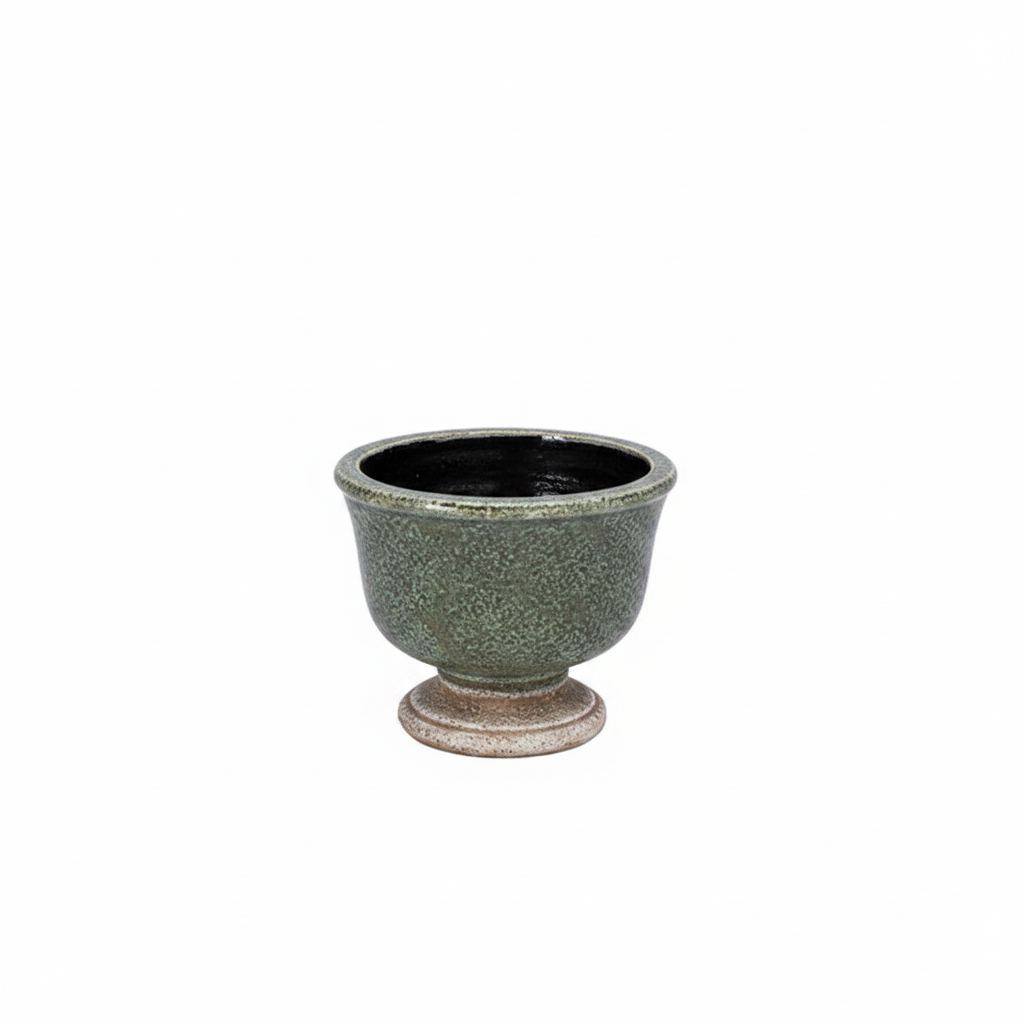 Sereia Pedestal Ceramic Planter with Layered Glaze
