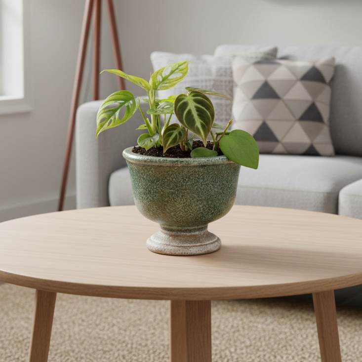 Sereia Pedestal Ceramic Planter with Layered Glaze
