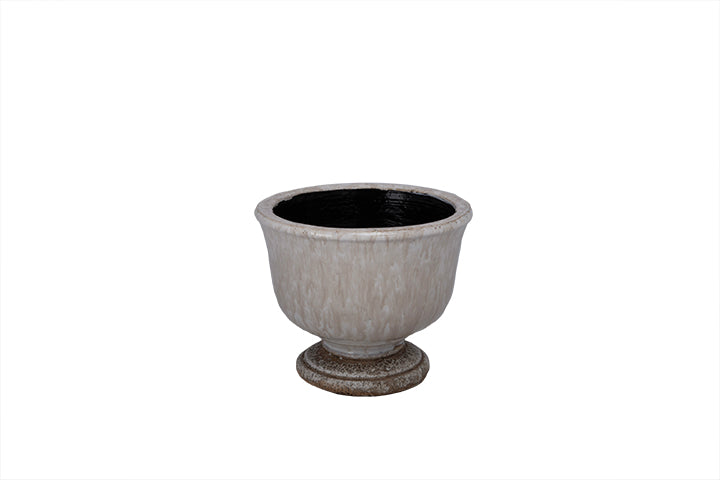 Sereia Pedestal Ceramic Planter with Layered Glaze