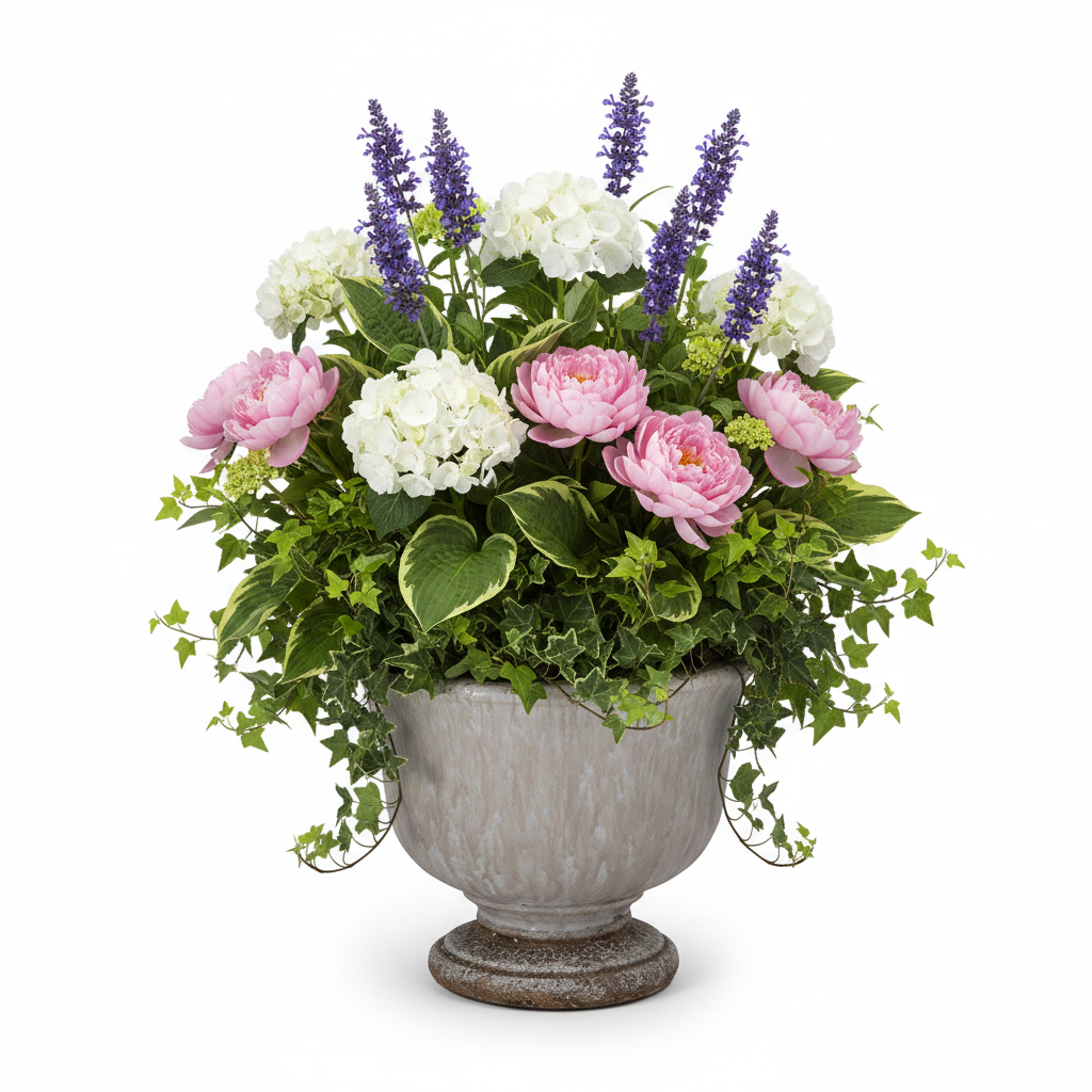Sereia Pedestal Ceramic Planter with Layered Glaze
