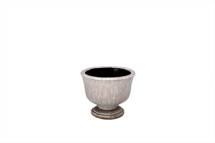 Sereia Pedestal Ceramic Planter with Layered Glaze