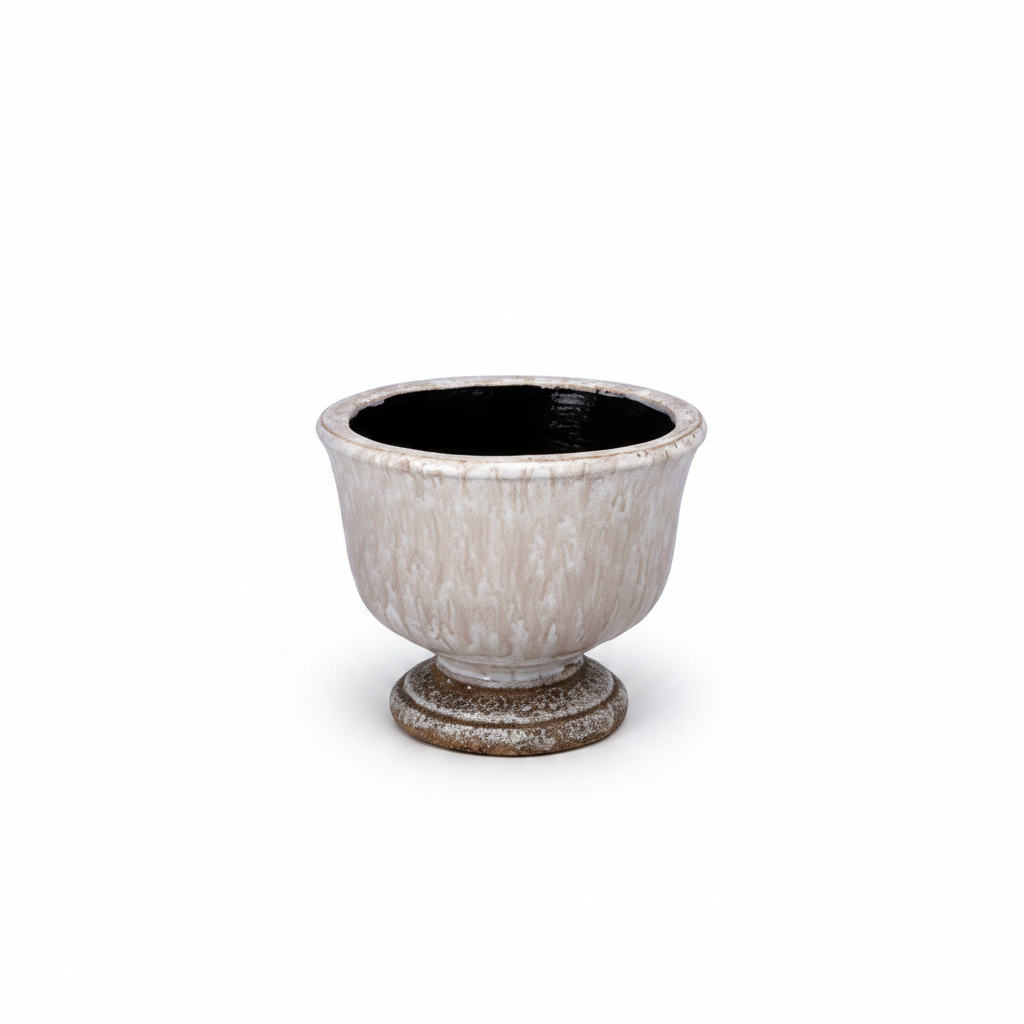Sereia Pedestal Ceramic Planter with Layered Glaze