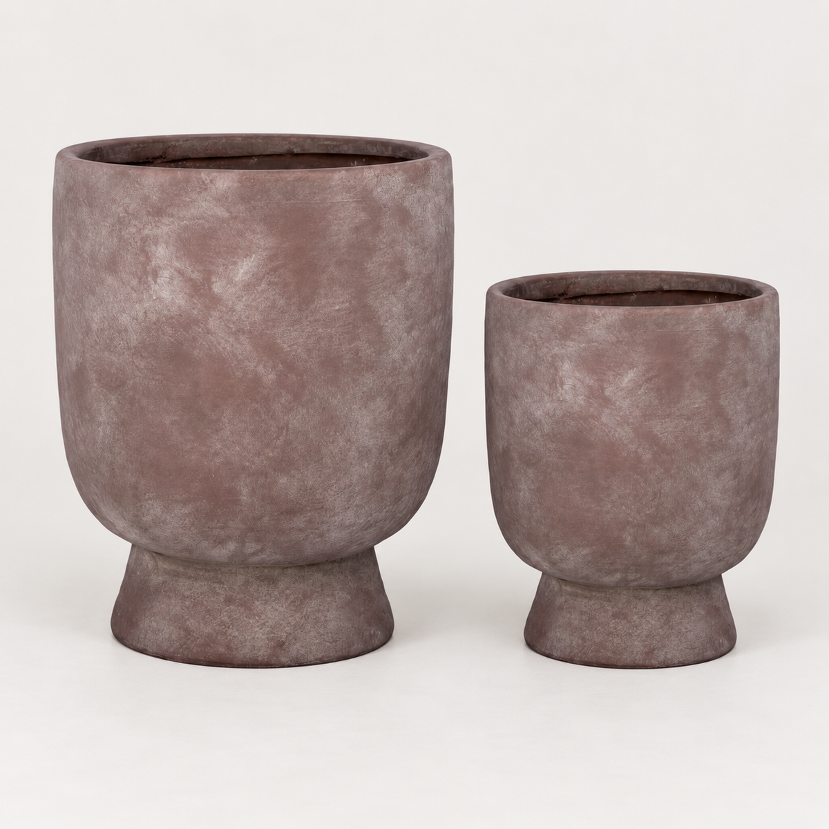 Atasha Ceramic Goblet Style Pot with Flared Pedestal (Set of 2)