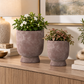 Atasha Ceramic Goblet Style Pot with Flared Pedestal (Set of 2)