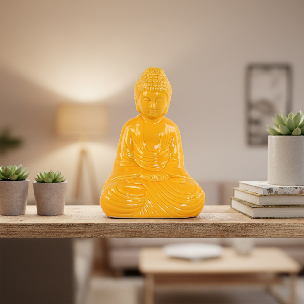 Noam Meditating Buddha Ceramic Figurine