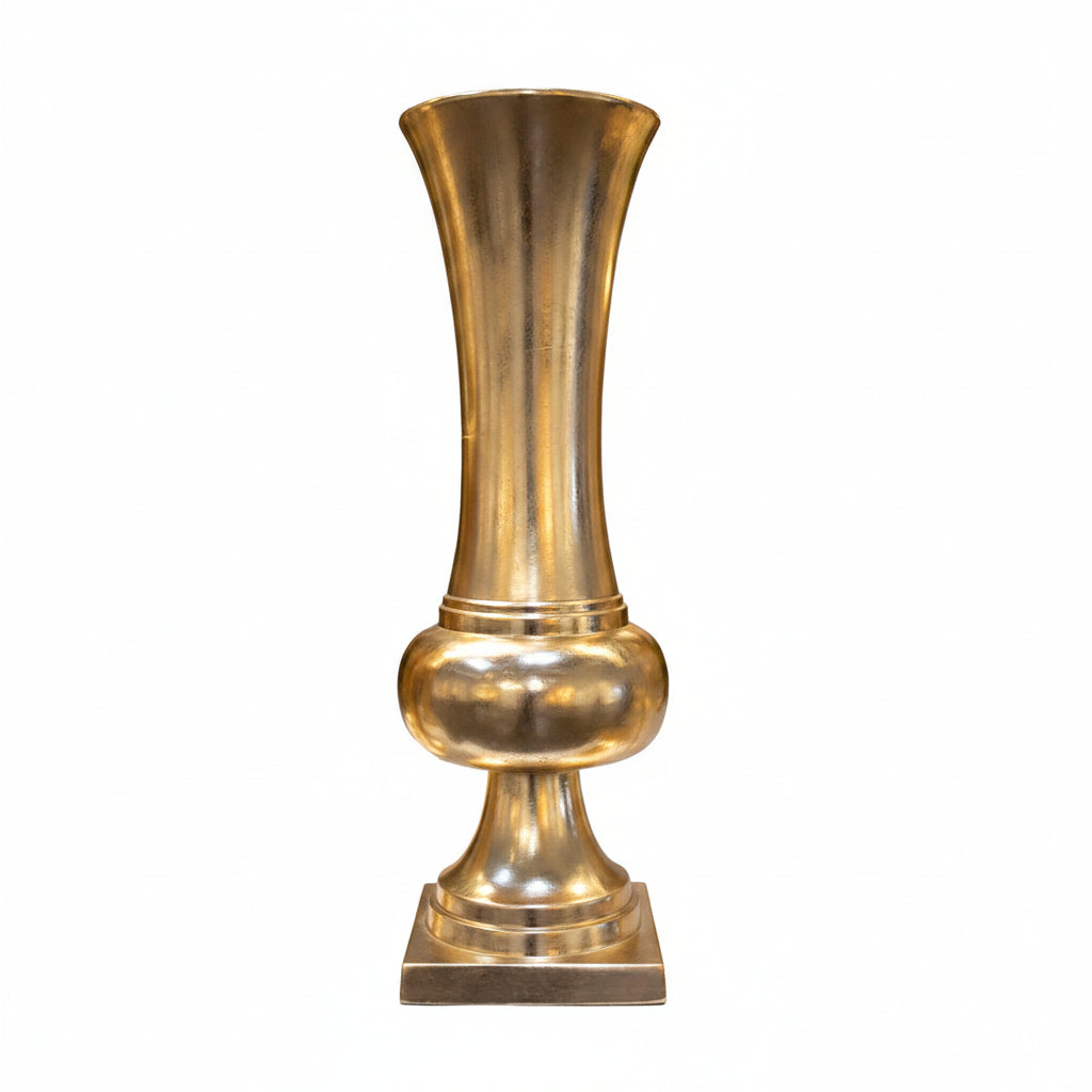 Riya Bulbous-Pedestal Fiberglass Urn - Large