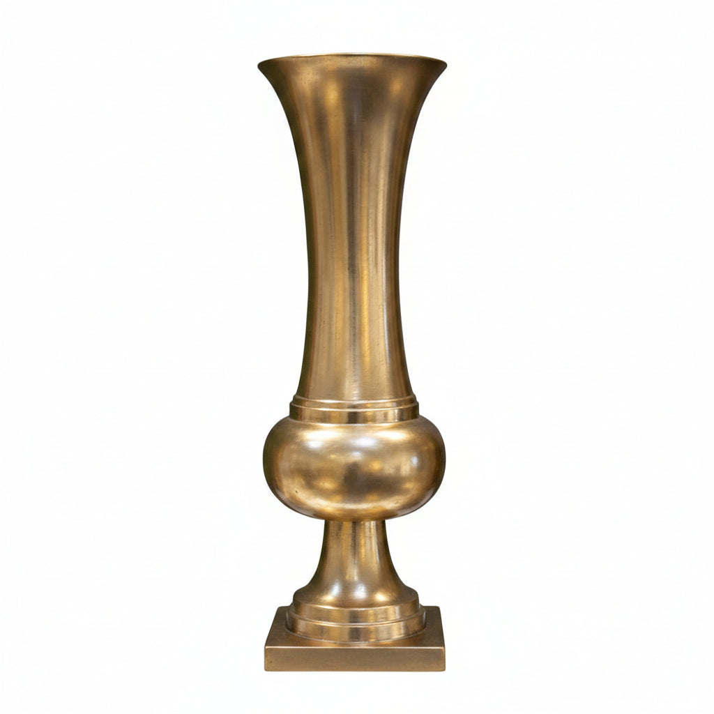 Riya Bulbous-Pedestal Fiberglass Urn - Small