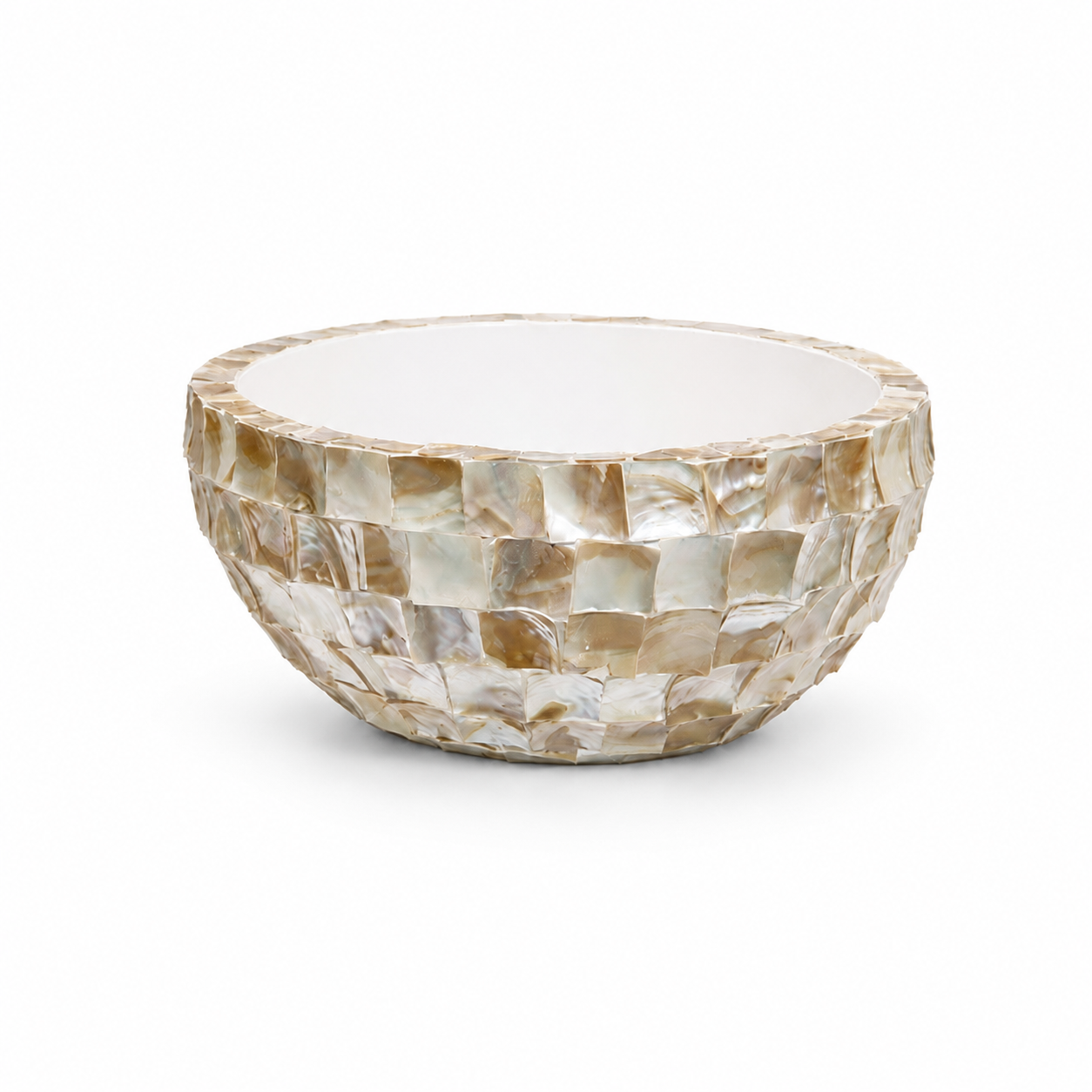 Eudora Opalescent-Tiled Fiberglass Bowl Planter