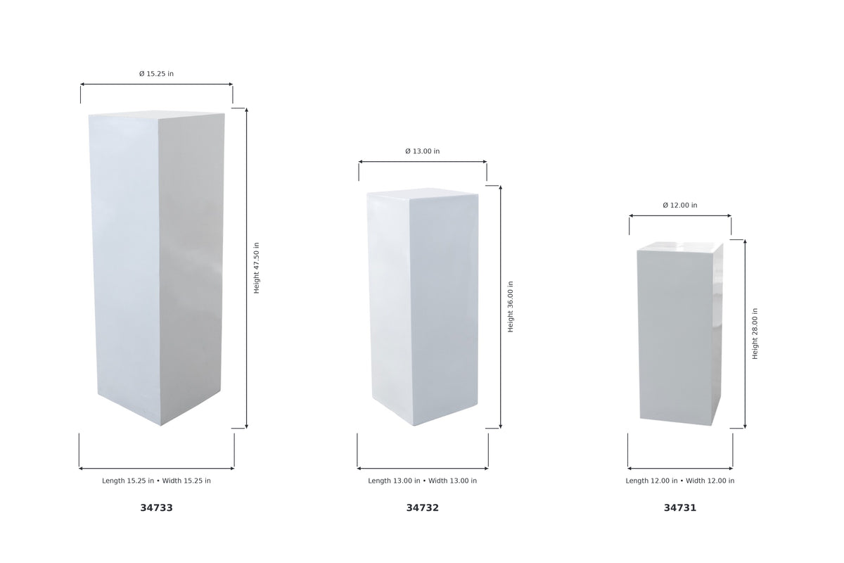 Rune Modern Fiberglass Display Pedestal Column