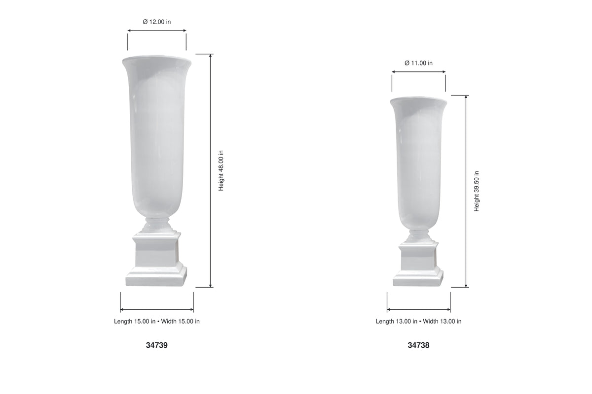 Chari Tapered Fiberglass Urn Floor Vase - Small