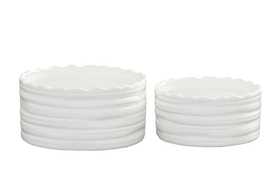 Ceramic Pot Coated Finish White 5"H