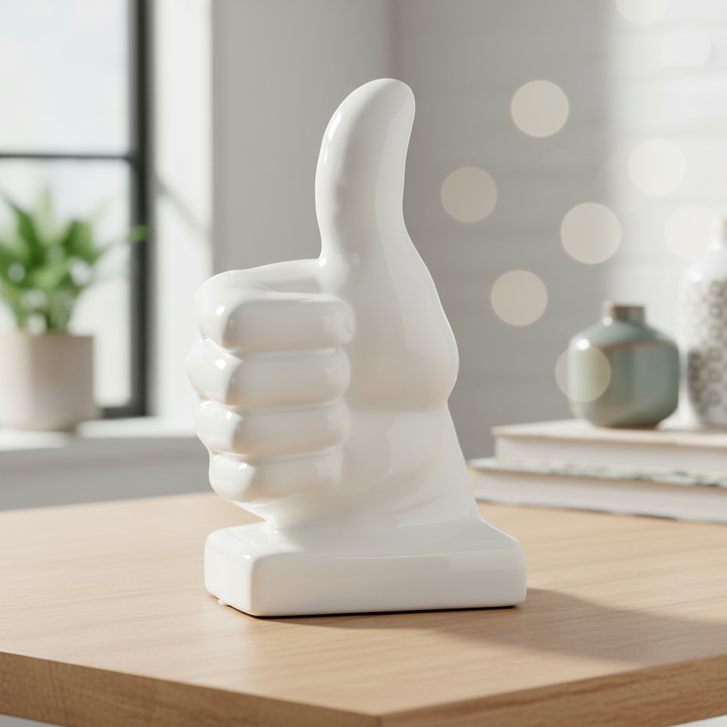 Annistyn Porcelain Thumbs Up Sculpture