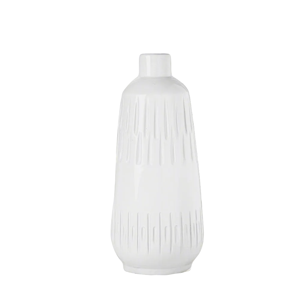 Iveta Glossy Engraved Ceramic Vases