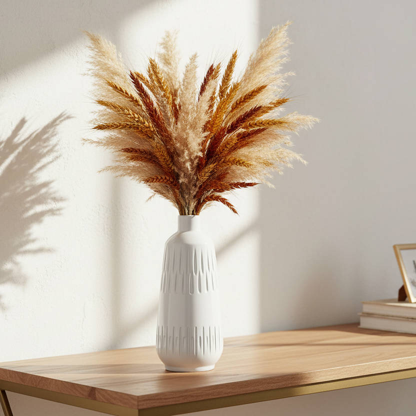 Iveta Glossy Engraved Ceramic Vases