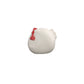Giulia Ceramic Round Hen Figurine with Red Accents