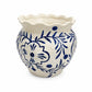 Chloe Chinoiserie Ruffled Rim Ceramic Planter - Small