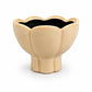 Phoenix Scalloped Lotus Pedestal Ceramic Planter - Beige