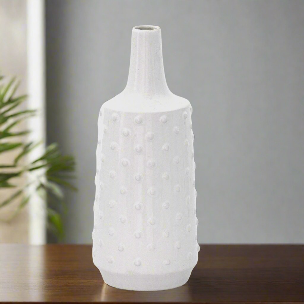 Raven Embossed Dotted Ceramic Vase