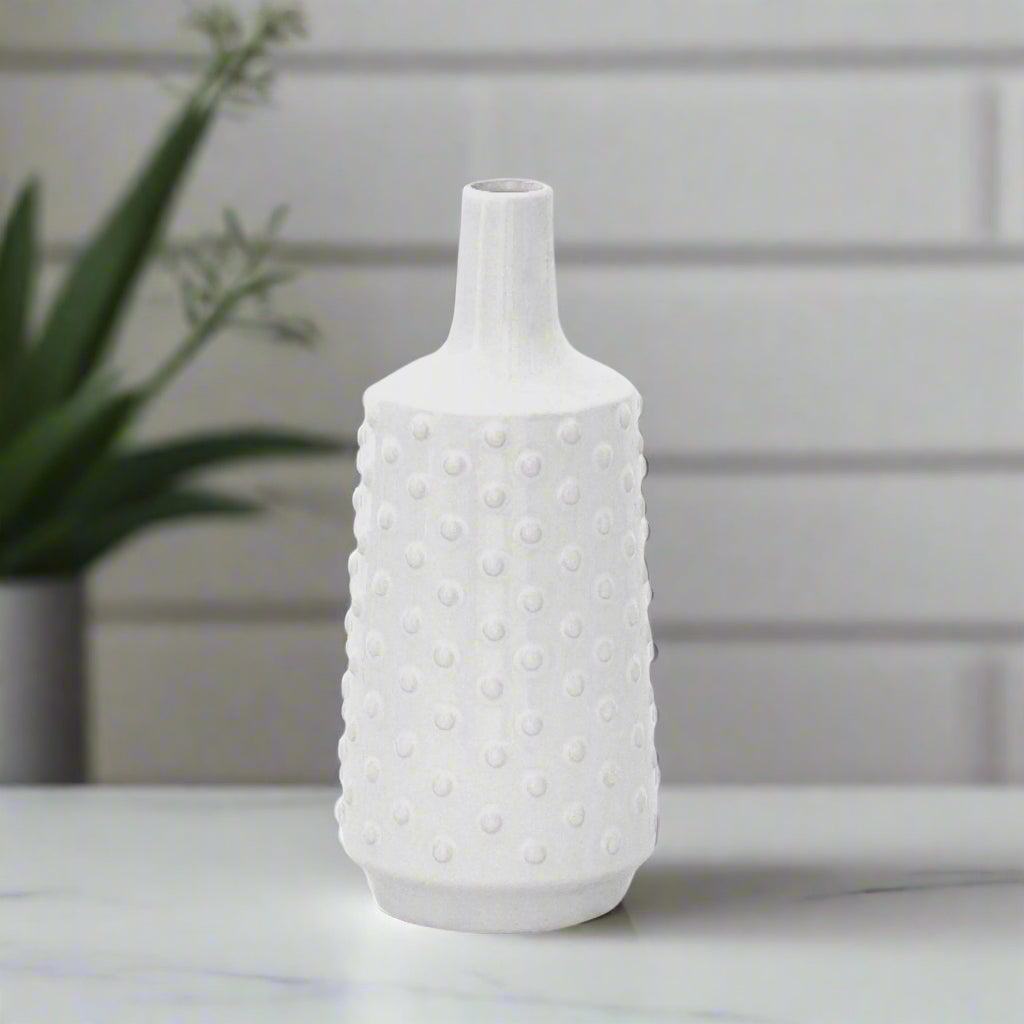Raven Embossed Dotted Ceramic Vase