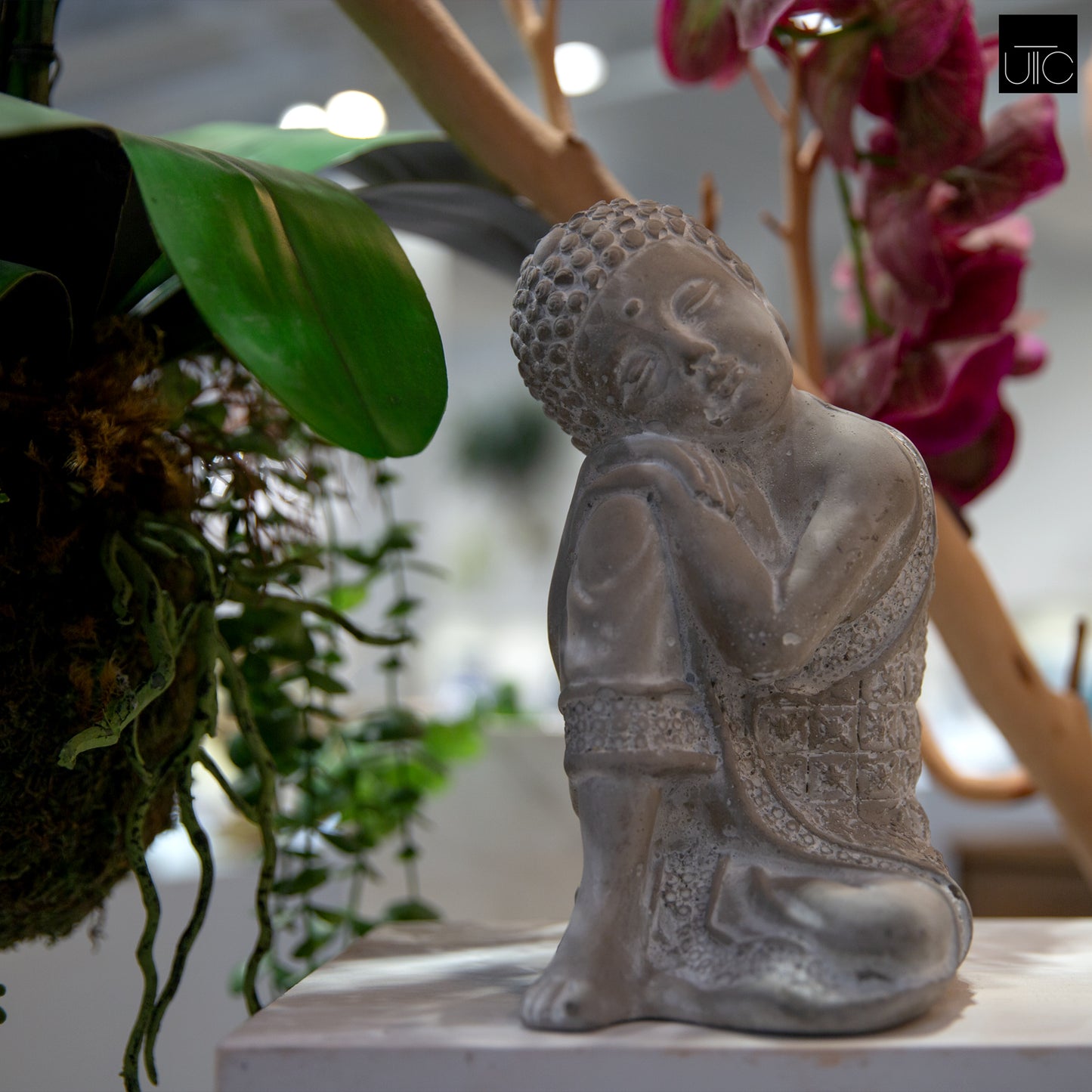 Inari Sitting Buddha Cement Figurine