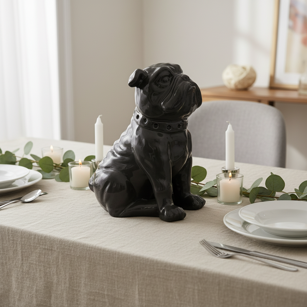 Hudson Glossy Bulldog Figurine