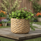 Marvella Terracotta Round Pot with Basket Weave Design