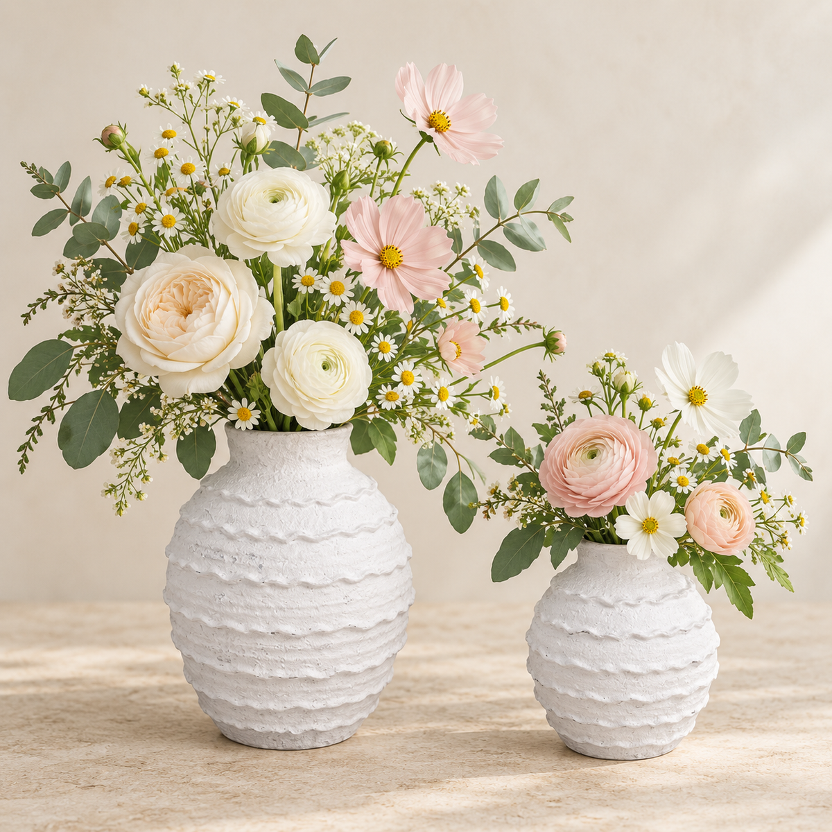 Inès Layered Textured Ceramic Vase