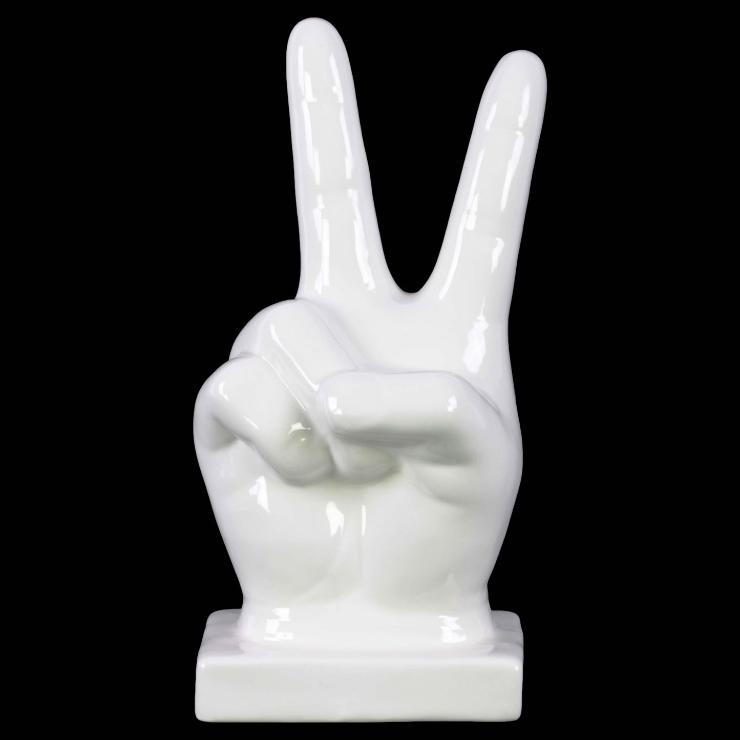 Xylah Ceramic "Peace" Hand Sign Tabletop Décor on Base