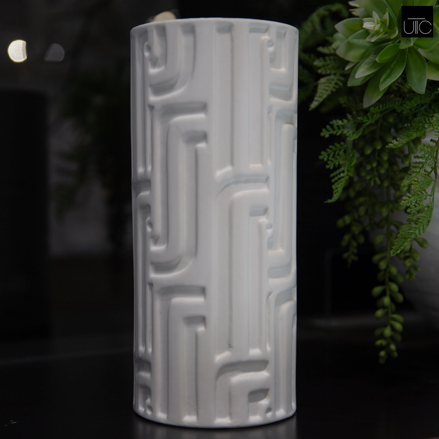 Mylan Abstract Embossed Ceramic Vase