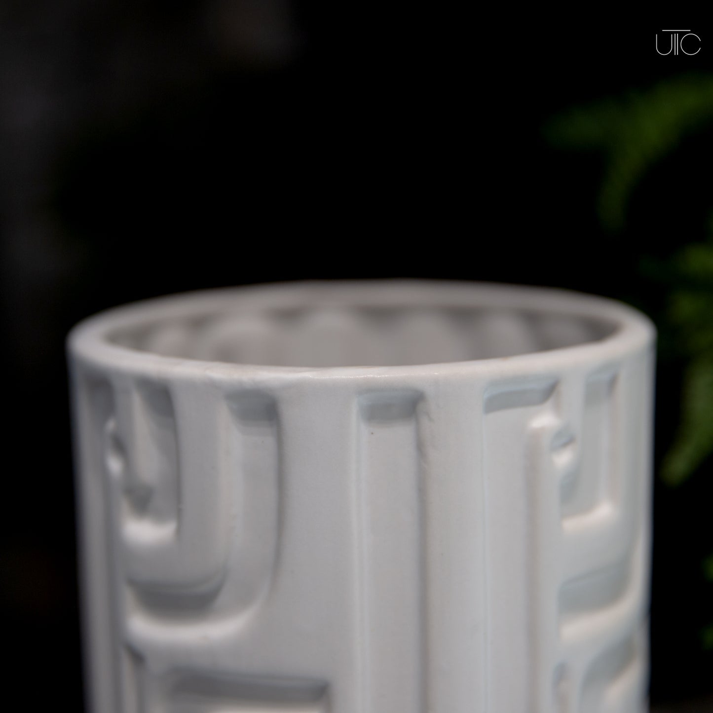 Mylan Abstract Embossed Ceramic Vase