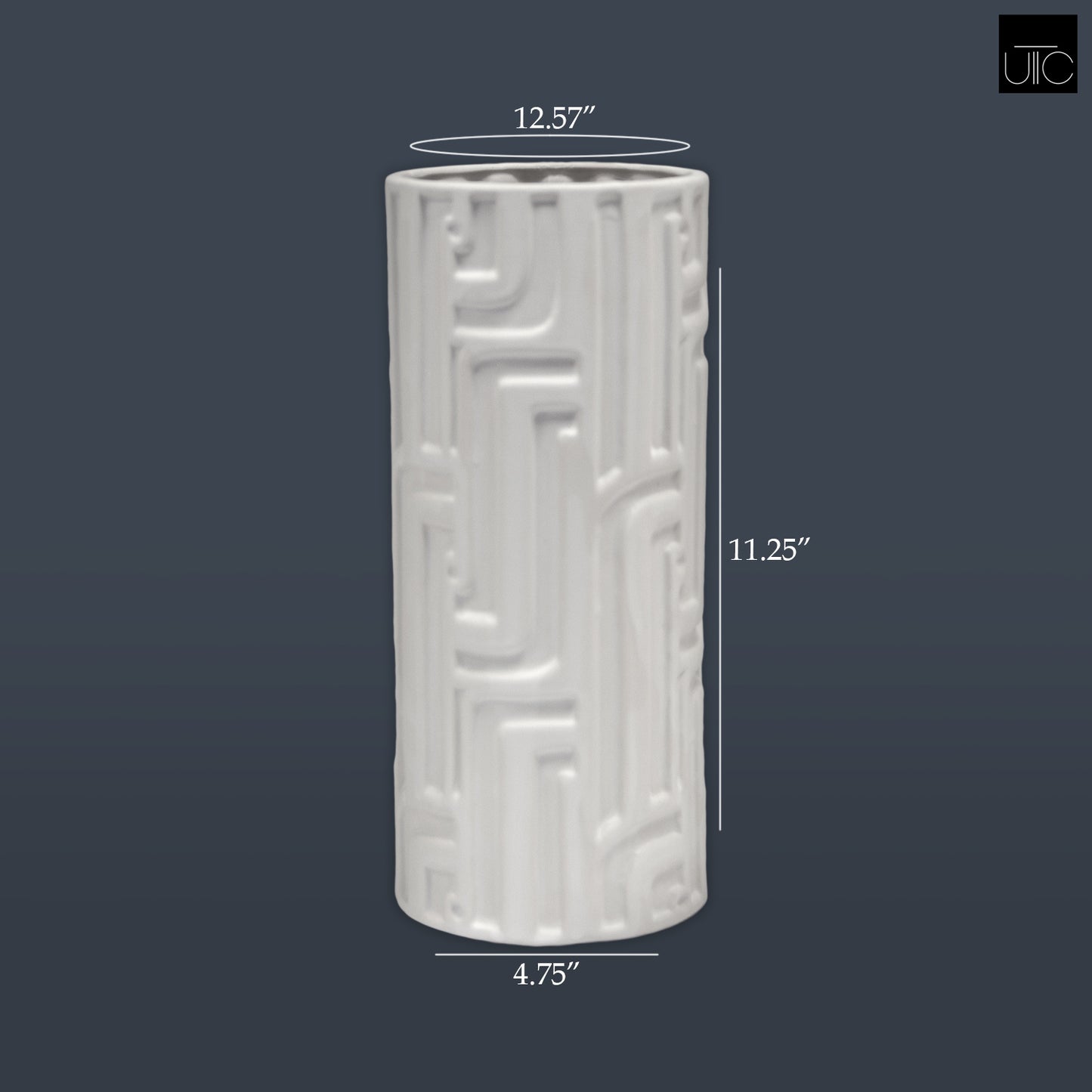 Mylan Abstract Embossed Ceramic Vase