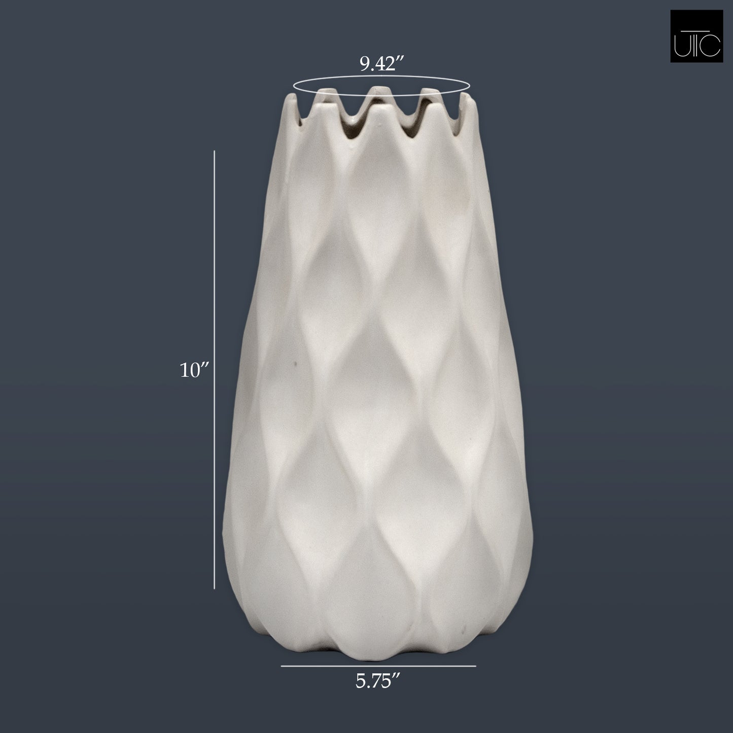 Valeen Spiked Diamond Design Ceramic Vase