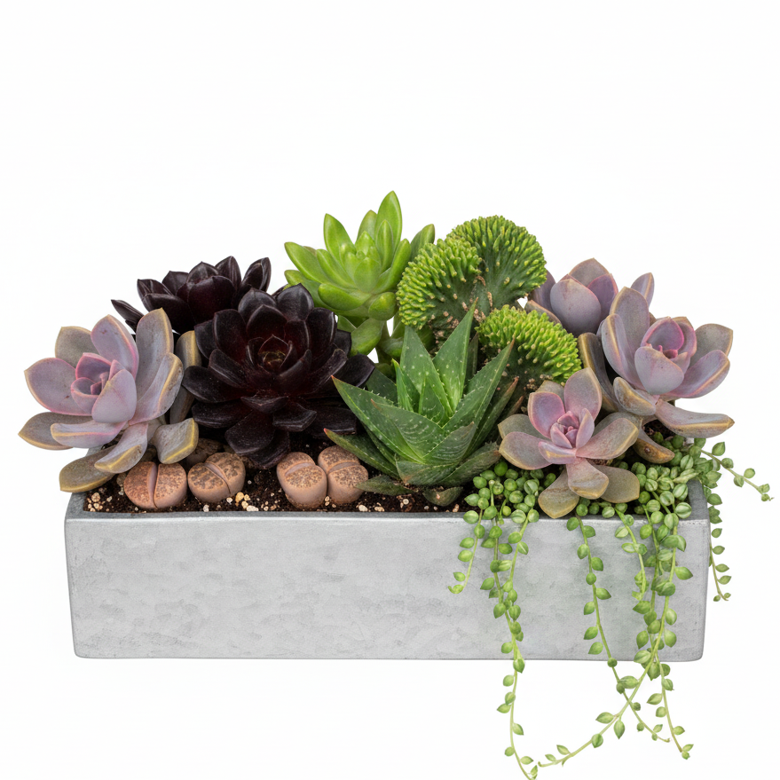 Vienne Rectangular Cement Pot
