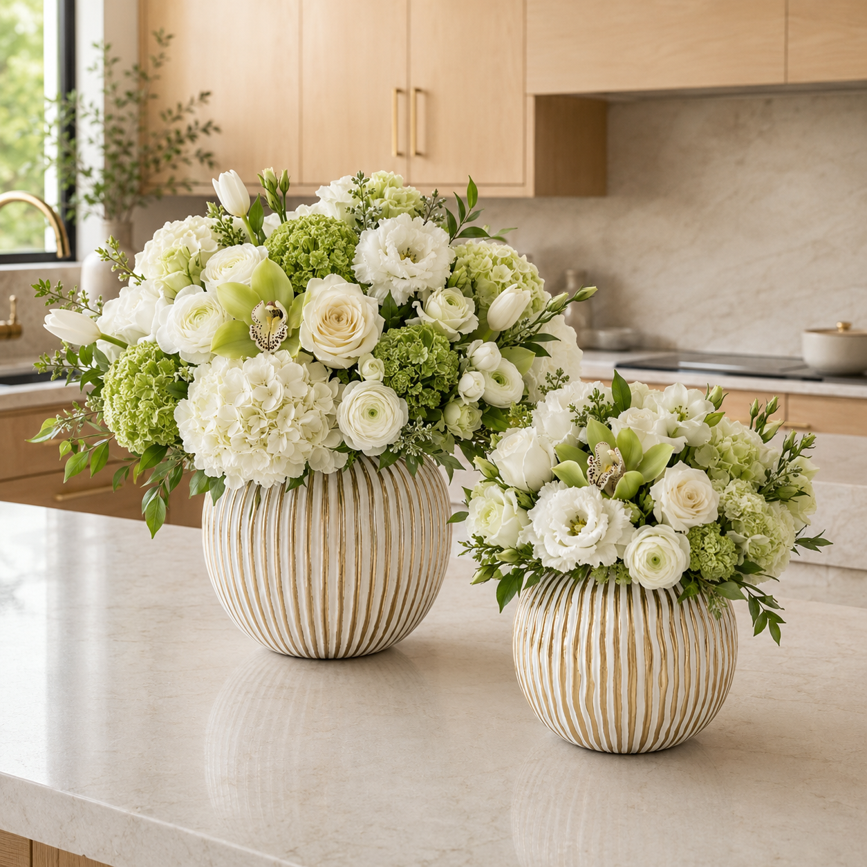 Tara Ribbed Ovoid Ceramic Vase