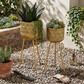 Lola Metal Planter Set with Tripod Stand (Set of 2)