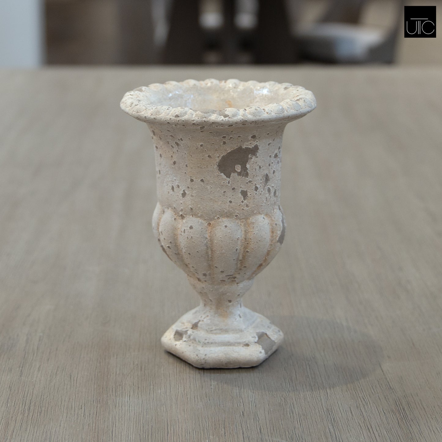 Evgeny Fluted Pedestal Urn Planter with Petal Rim