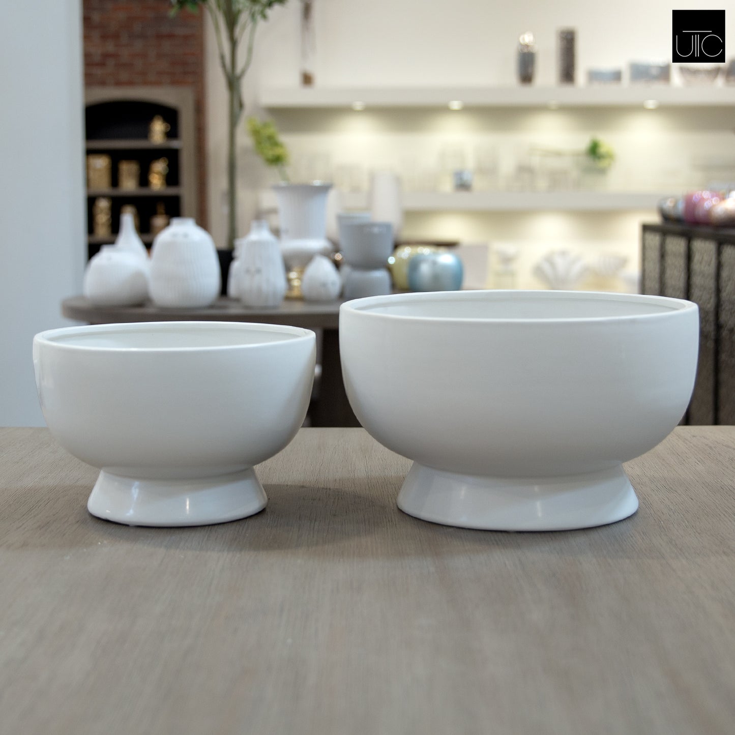 Alla Pedestal Ceramic Bowl (Set of 2)