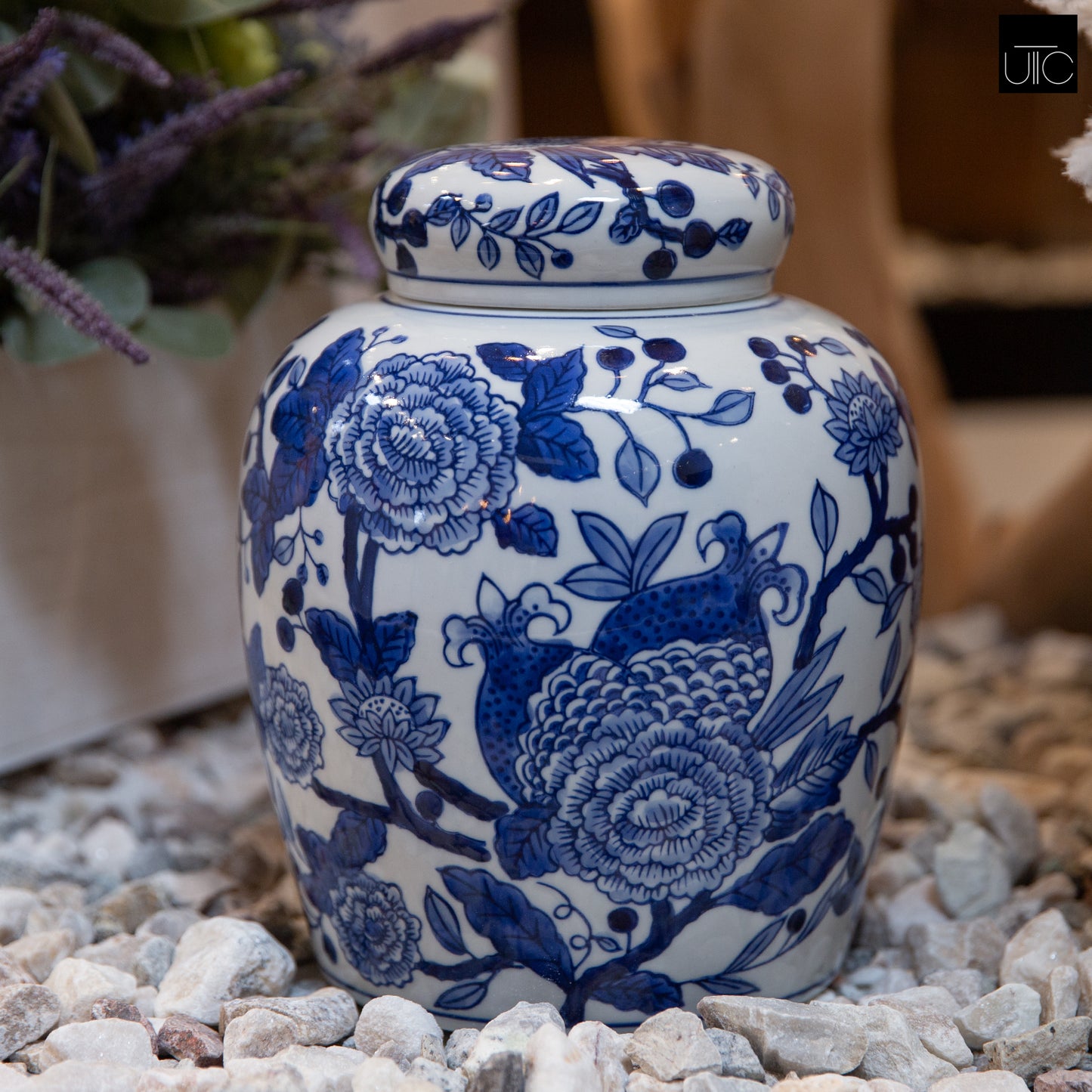 Adeline Ceramic Chinoiserie Ginger Jar