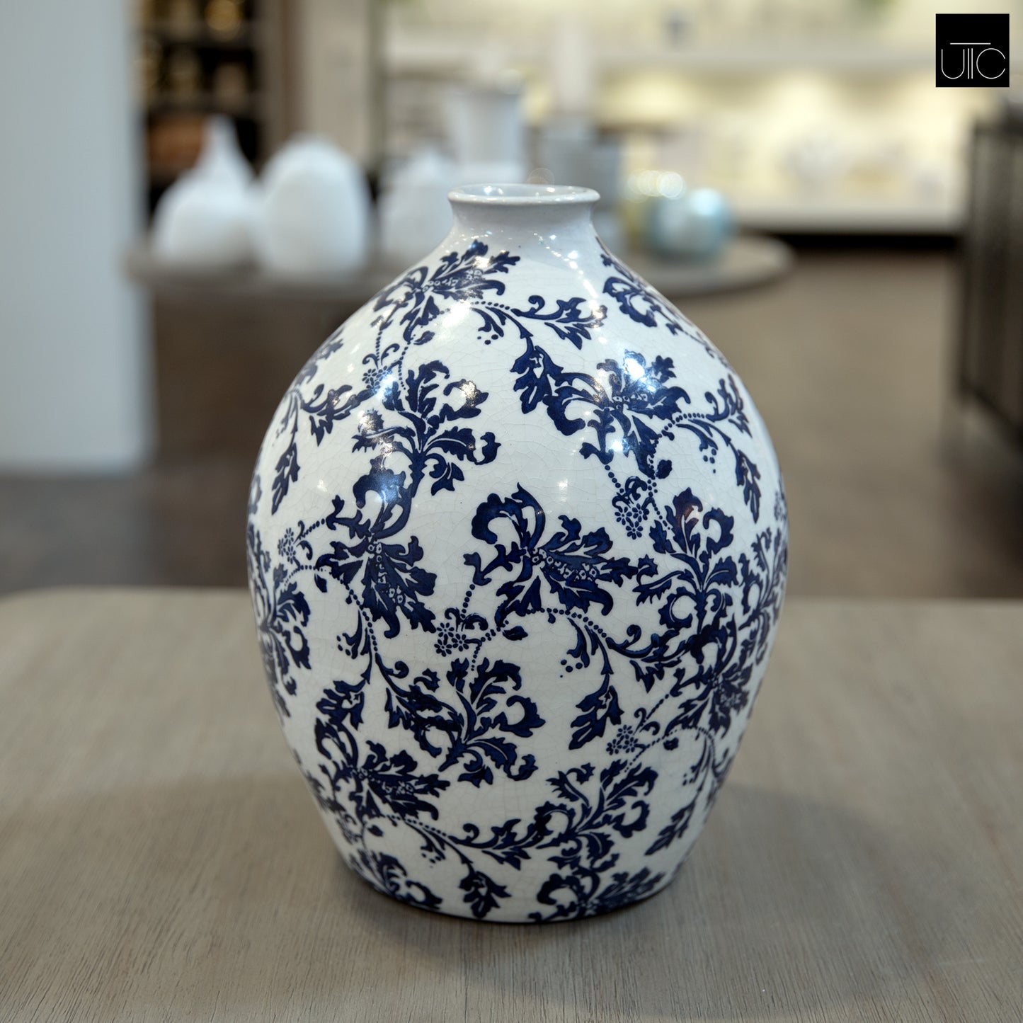 Vlada Chinoiserie Ginger Jar Style Ceramic Vase
