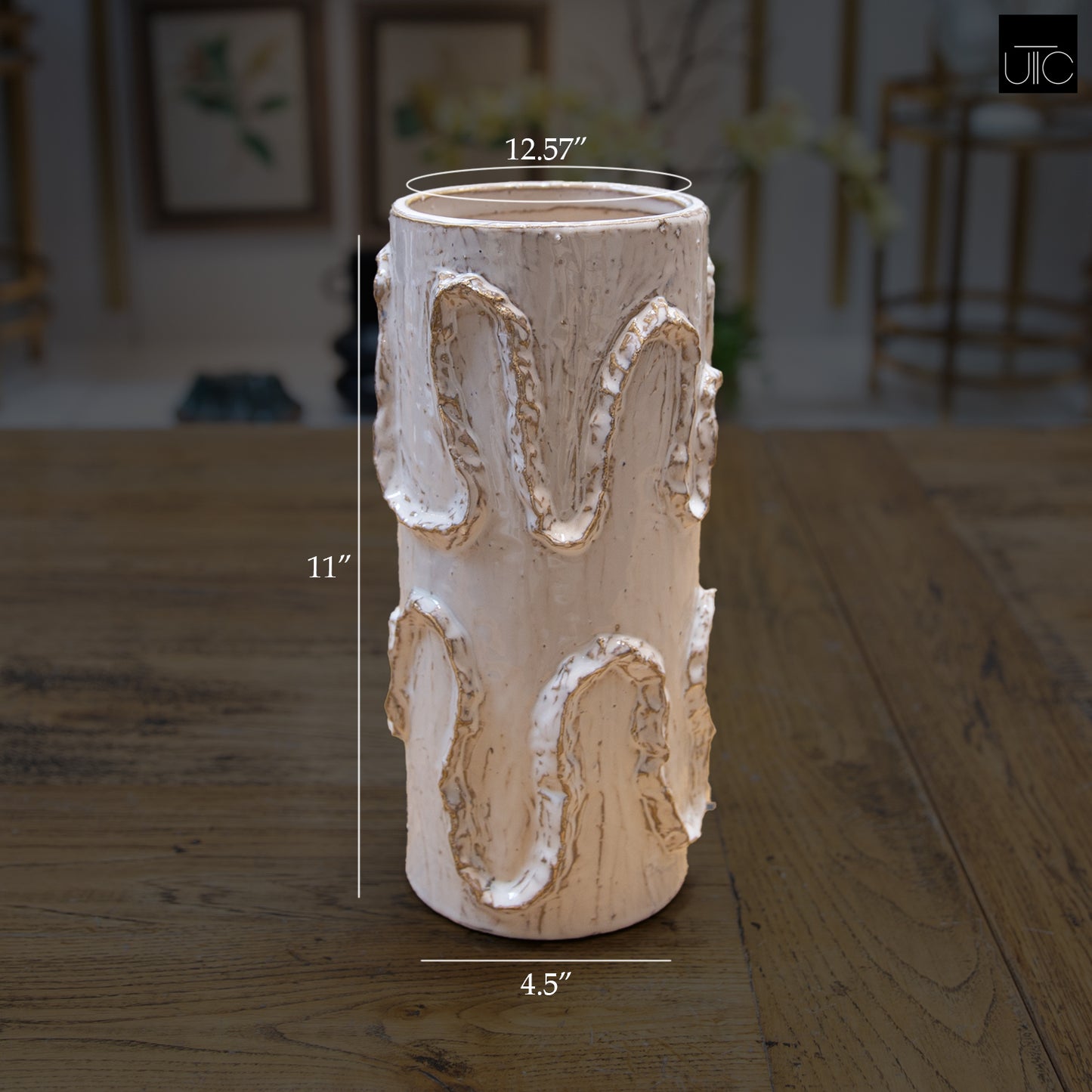 Emilie Ceramic Rustic Wave Vase