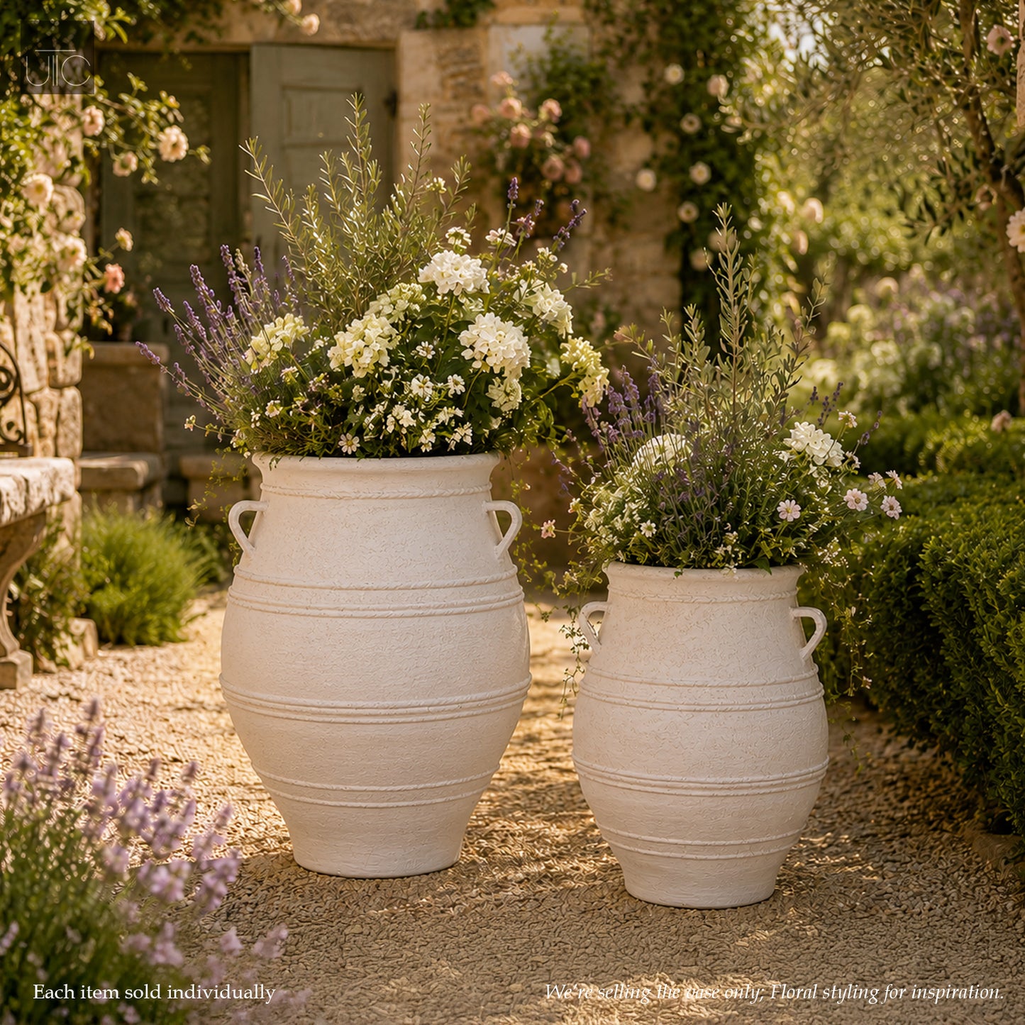 Arina Bulbous Amphora Planter with Loop Handles