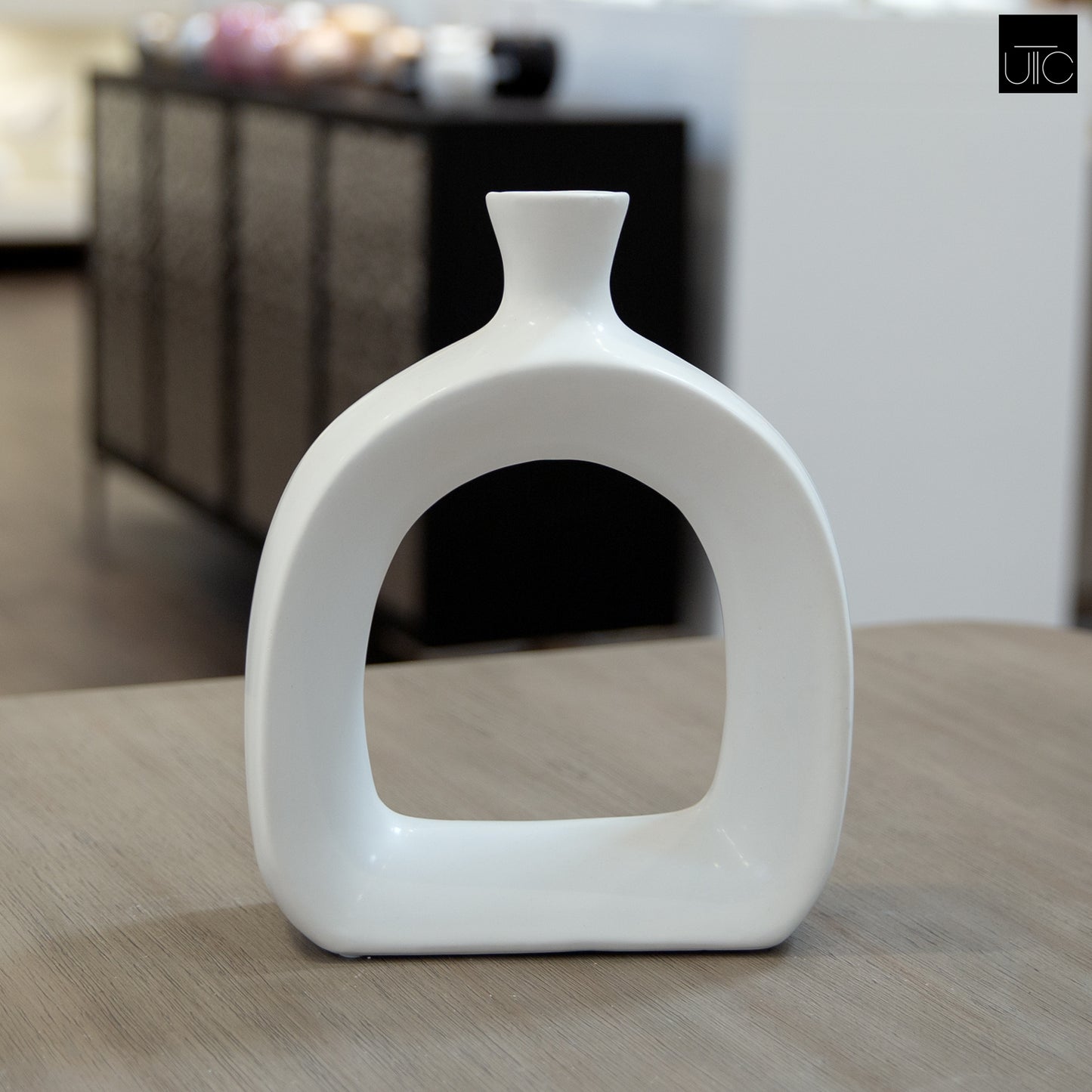 Maryna Sculptural Open Ceramic Donut Vase