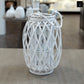 Yuli Bamboo Lantern with Rope Handle and Glass Candle Holder Insert